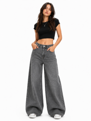 Dior “Silver Eclipse” Ultra Wide-Leg Jeans