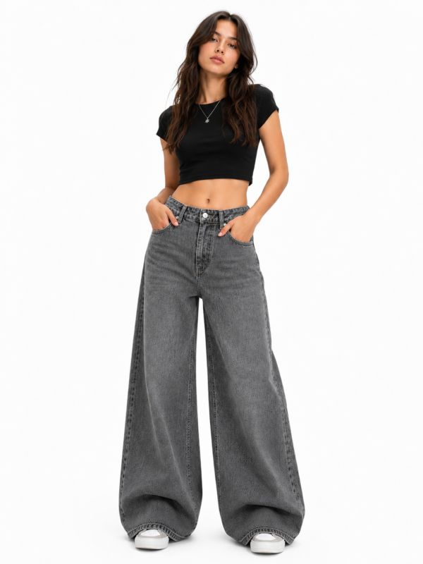 Dior “Silver Eclipse” Ultra Wide-Leg Jeans