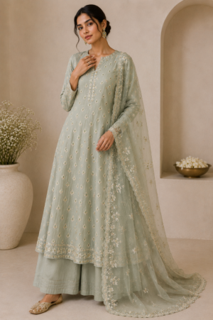 Sage Green A-Line Suit Set