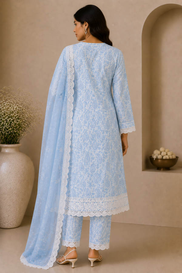 Celestia Powder Blue Paisley Kurta Set
