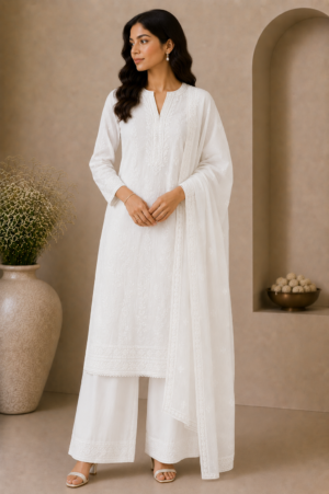 Noor Ivory Chikankari Palazzo Set