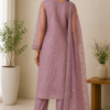 Zarmina Mauve Embroidered Kurta Set
