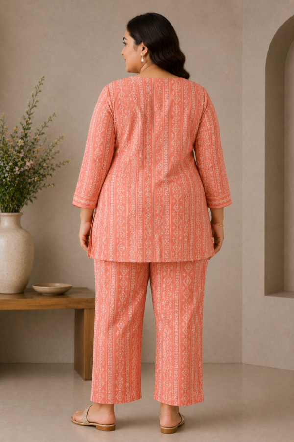 Coral Aura Printed Co-ord Set