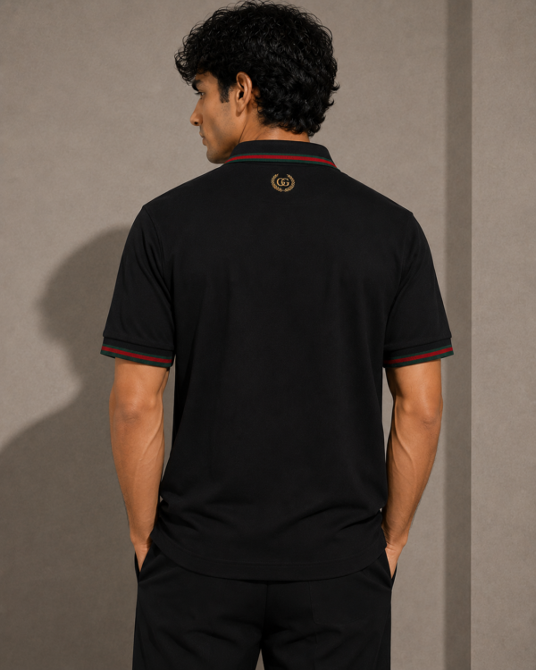 Gucci Black Premium Polo with Embroidered GG Crest