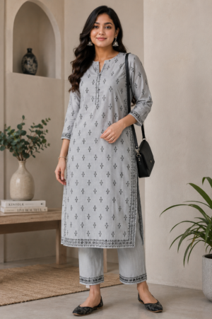 Slate Aura Printed Kurta Set