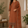 Rust Heritage Printed Kurta Set