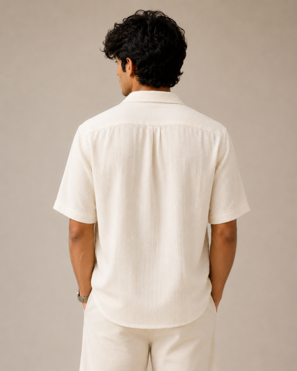 ChatGPT Image May 28, 2026, 10_56_37 PM Cream Cuban Collar Shirt with Subtle Textured Weave