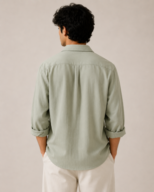 ChatGPT Image May 28, 2026, 11_06_11 PM Sage Green Korean Shirt with Vertical Self-Texture Stripes