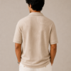 Matte Beige Old Money Polo with Ribbed Sleeve Ends