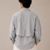 Ice Grey Utility Shirt with Layered Back Panel