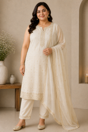 Ivory Noor Embroidered Suit Set