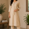 Sand Beige Tassel Kurta Set