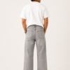 Ash Grey Vintage Wash Wide-Leg Jeans