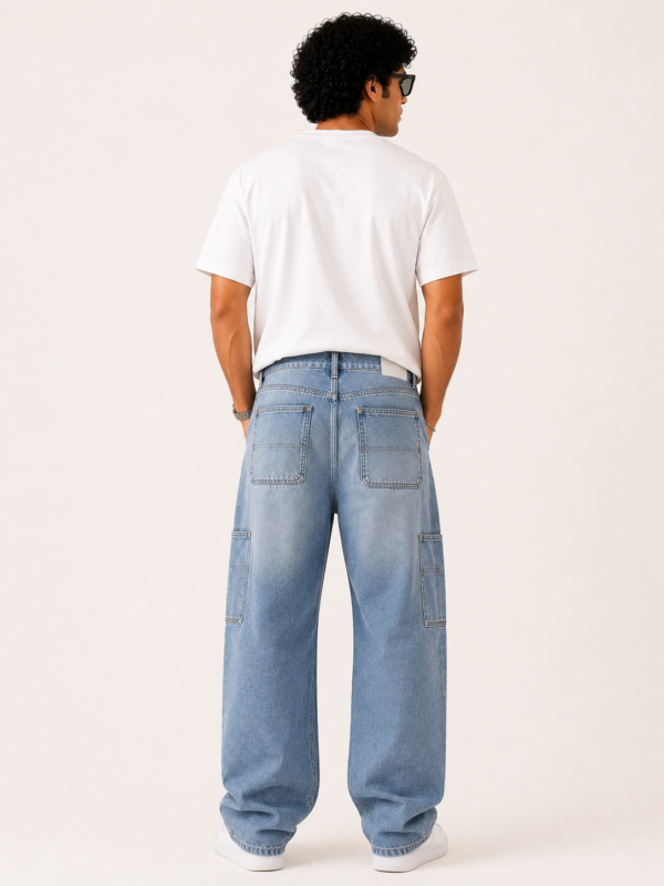 Ice Blue Double-Knee Carpenter Jeans