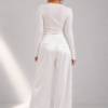 Dior “Pearl Satin” Wide-Leg Trousers