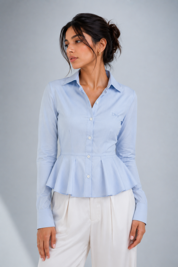 Dior 2nd top front Dior “Skyline Peplum” Luxury Shirt