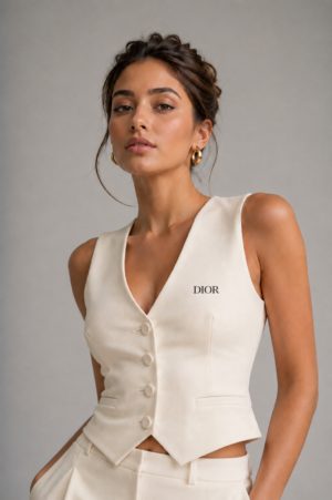 Dior 4th top front Dior “Ivory Elite” Luxury Waistcoat Top