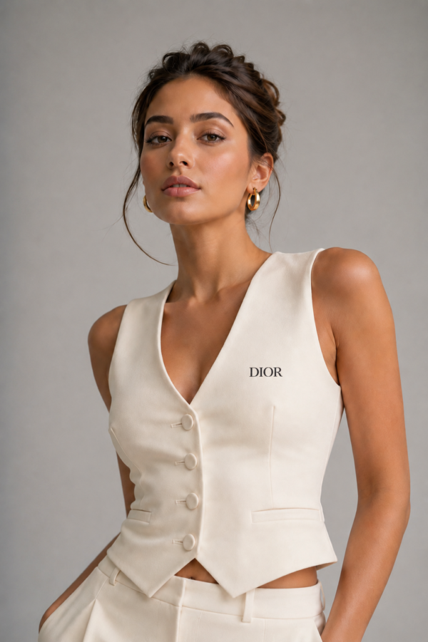 Dior 4th top front Dior “Ivory Elite” Luxury Waistcoat Top