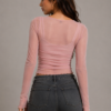 Dior 5th top back Dior “Rose Veil Mesh” Premium Sheer Top