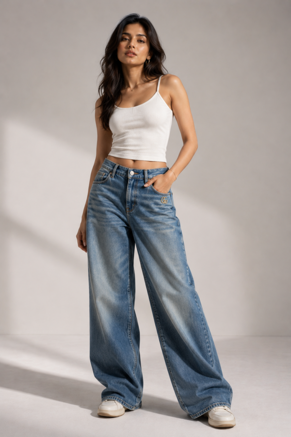 Gucci 2nd bottom front Gucci “Azure Flow” Premium Wide-Leg Denim