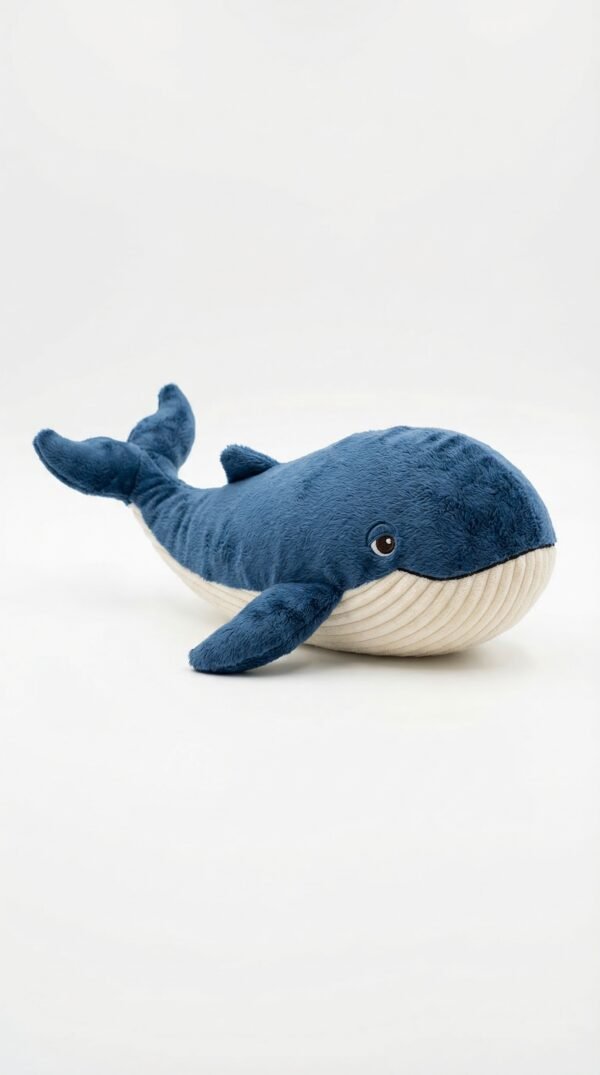 create_realistic_Whale_202603191601 Cute Whale Plush Soft Toy – 12 Inch (Rs. 85)