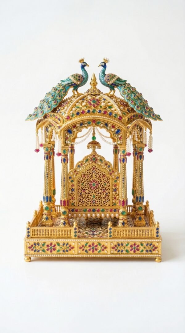 show_back_side_202603201607 Royal Mughal Peacock Throne Showpiece – Premium Home Decor (Rs. 110)