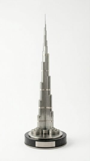 Burj Khalifa Miniature Showpiece – Black Marble Base (Rs. 110)
