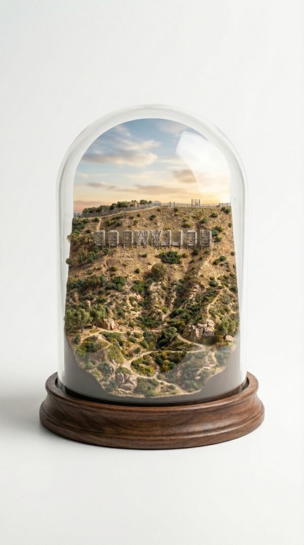 show_from_the_202603222054 Hollywood Sign Miniature Dome Showpiece – Celebrity Vibe Decor (Rs. 110)