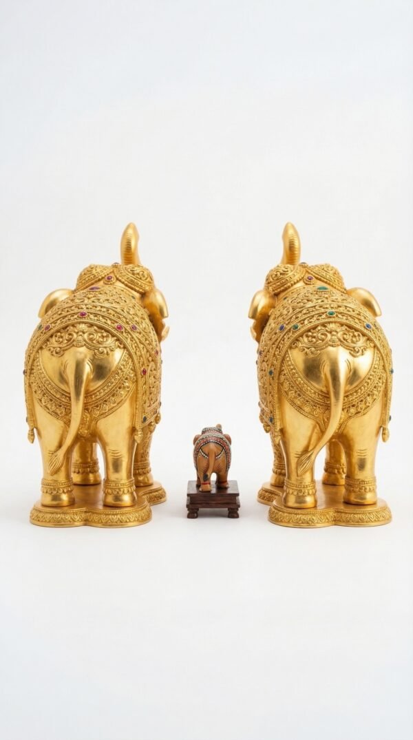 show_it_from_202603201552 Golden Elephant Decorative Showpiece Set – Premium Home Decor (Rs. 110)